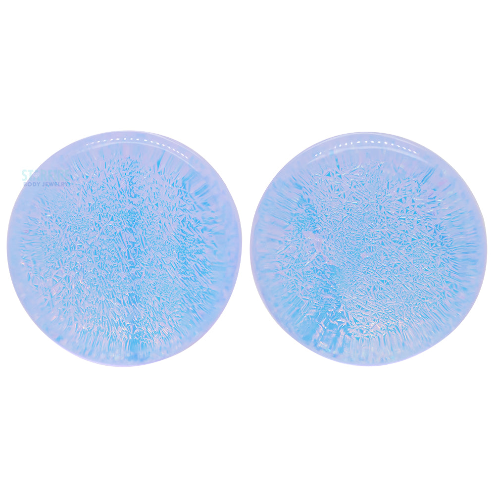 Deluxe Dichroic Glass Plugs - Lavender Gold