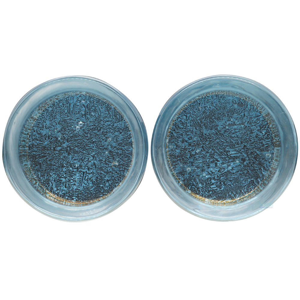Deluxe Dichroic Glass Plugs - Indigo Silver