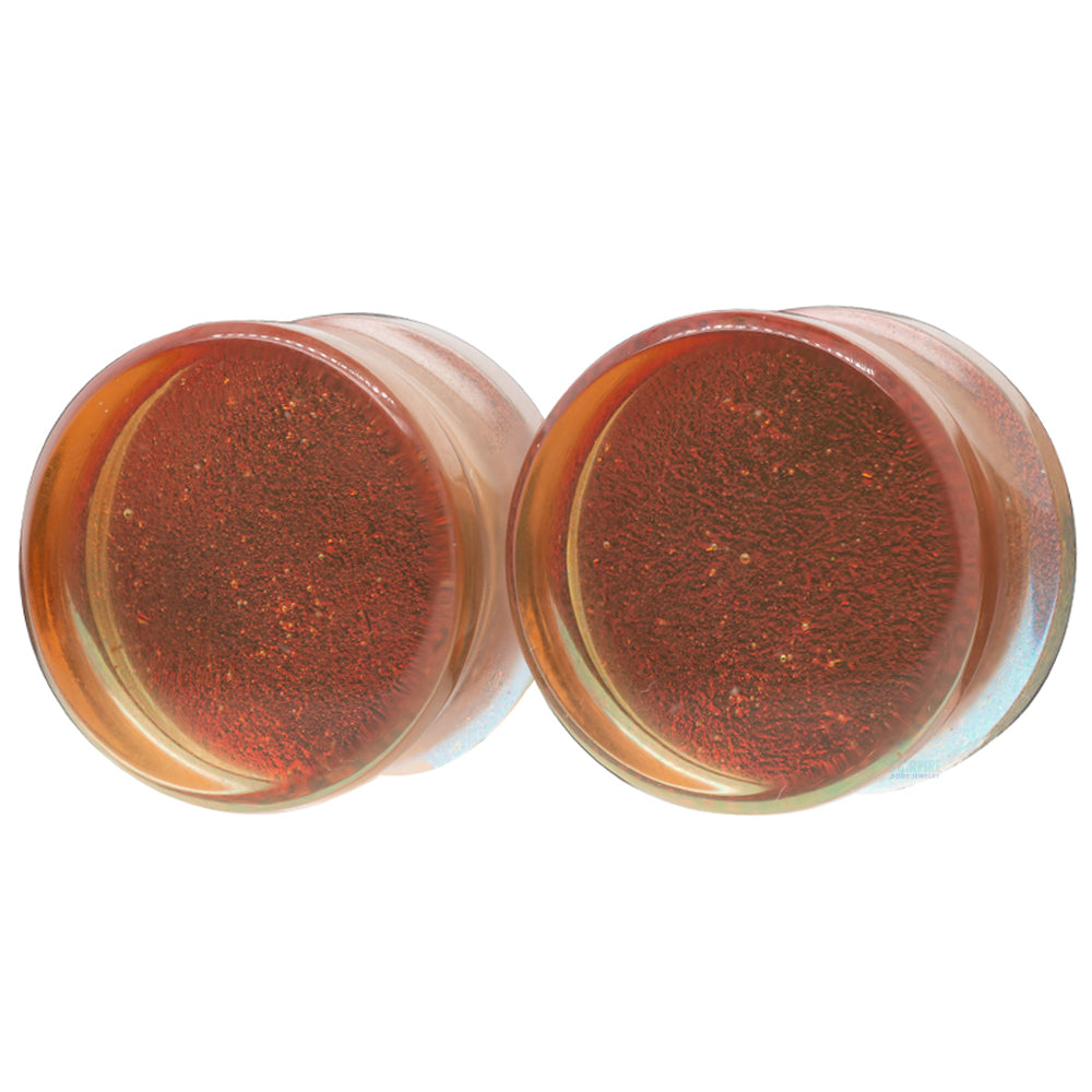 Deluxe Dichroic Glass Plugs - Plum