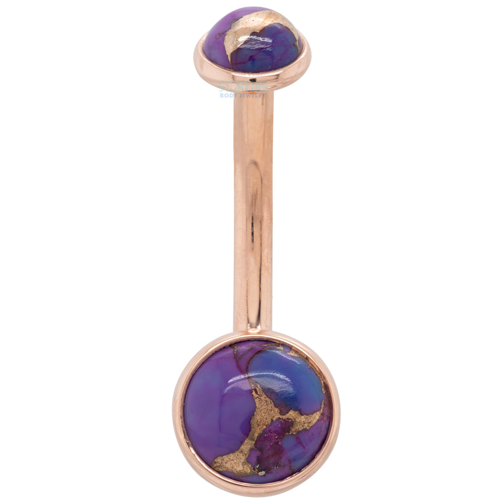 Bezel-Set Navel Curve in Gold with Copper Purple Turquoise