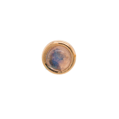 Rainbow Moonstone in Cup Setting Threaded End in Gold