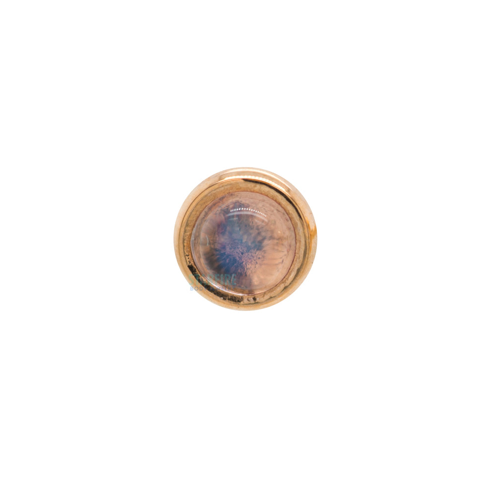 threadless: Rainbow Moonstone in Cup Setting Pin in Gold