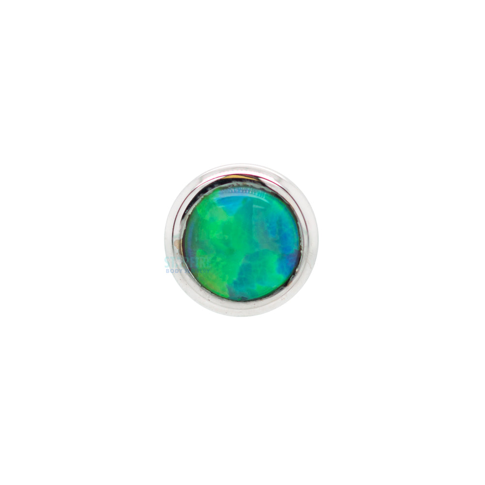 2.5mm Opal in Cup Setting Threaded End in Gold & Platinum