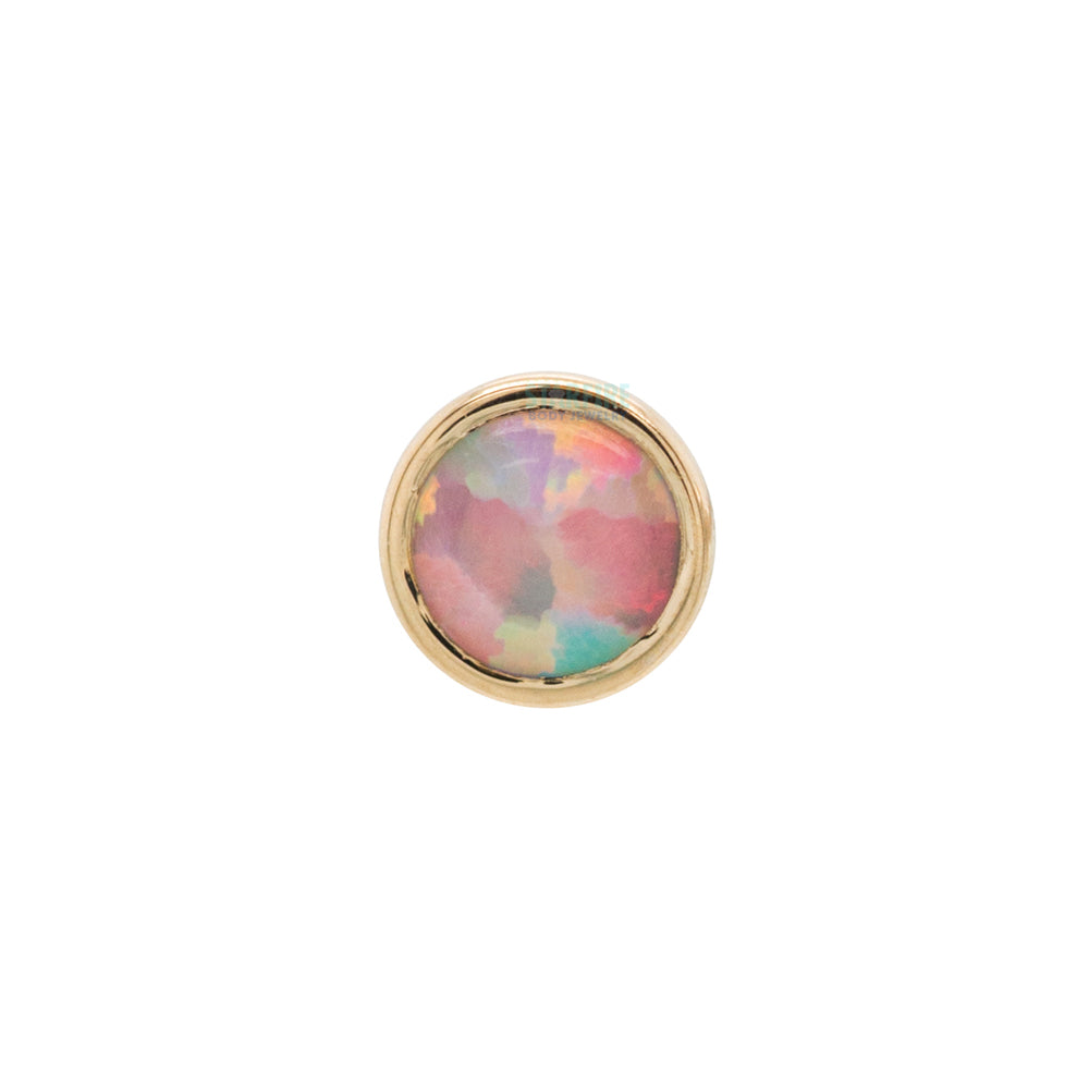 2.5mm Opal in Cup Setting Threaded End in Gold & Platinum