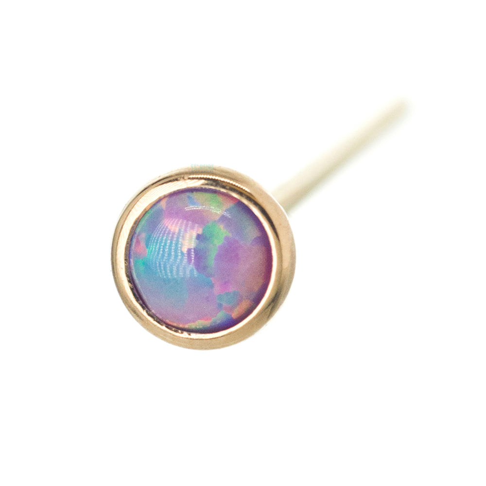 Opal in Cup Setting Nostril Screw in Gold & Platinum