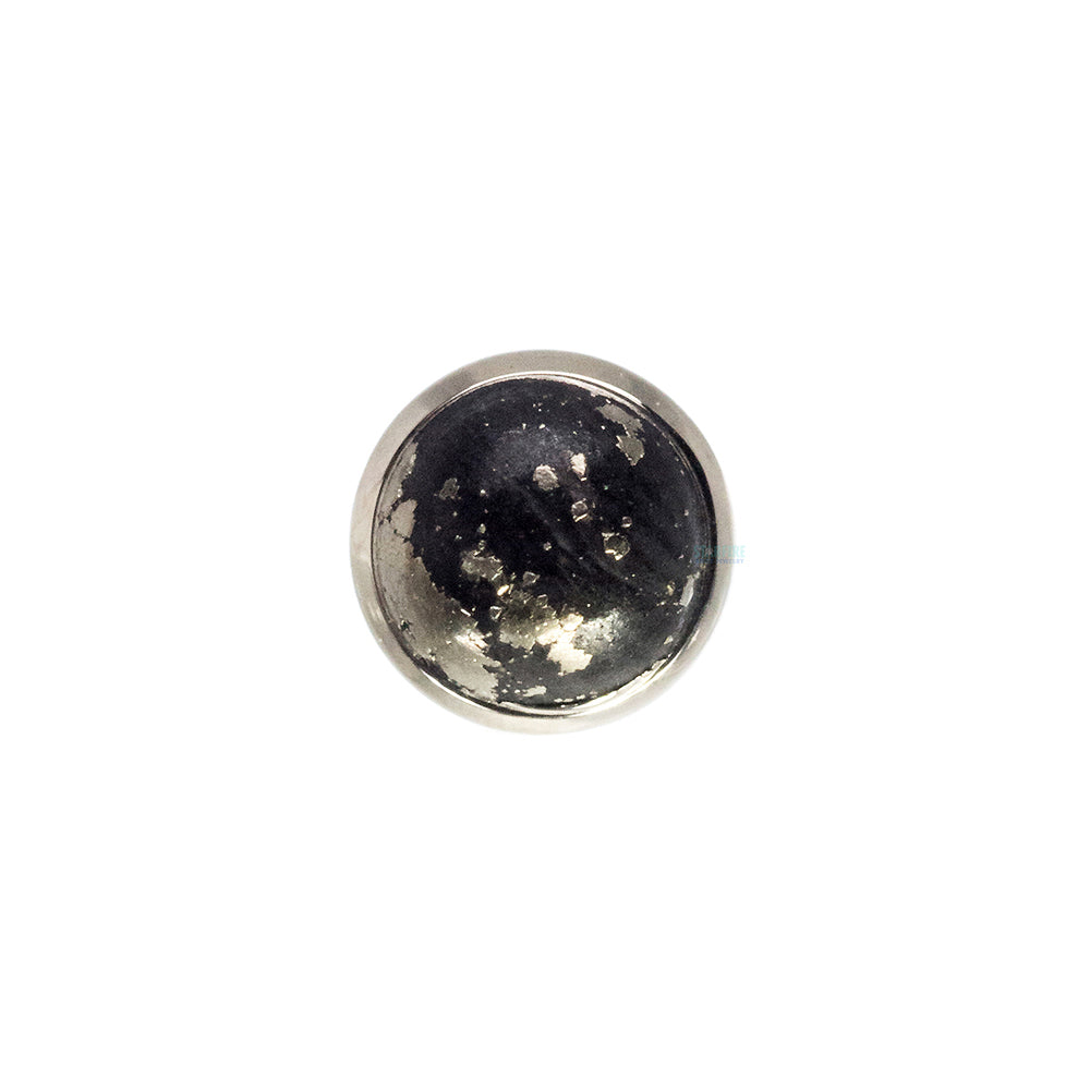 Pyrite in Cup Setting Nostril Screw in Gold