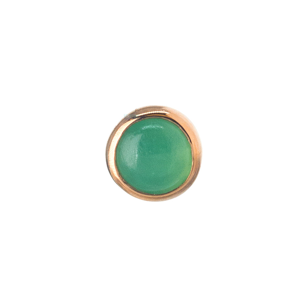 Chrysoprase in Cup Setting Nostril Screw in Gold