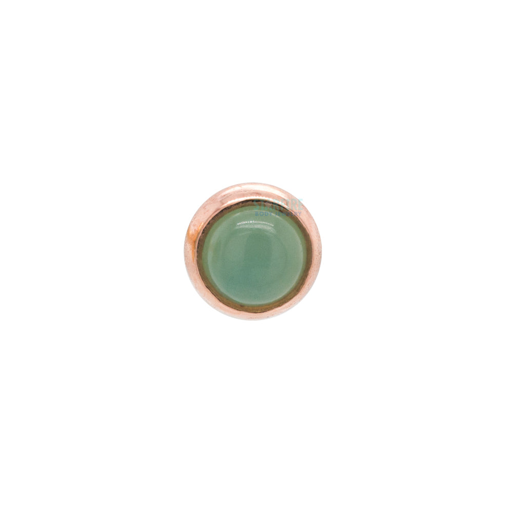 Chrysoprase in Cup Setting Nostril Screw in Gold