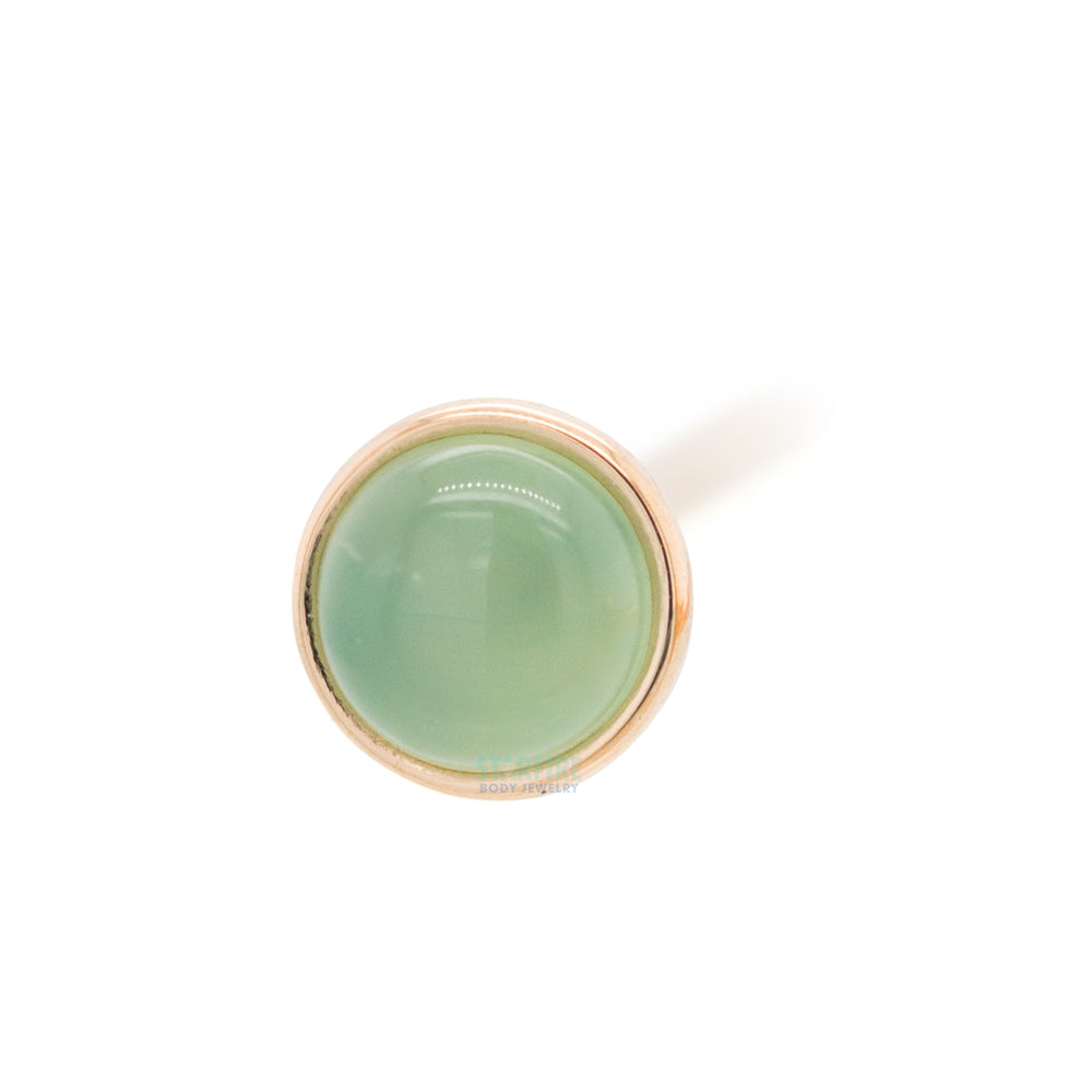 Chrysoprase in Cup Setting Nostril Screw in Gold