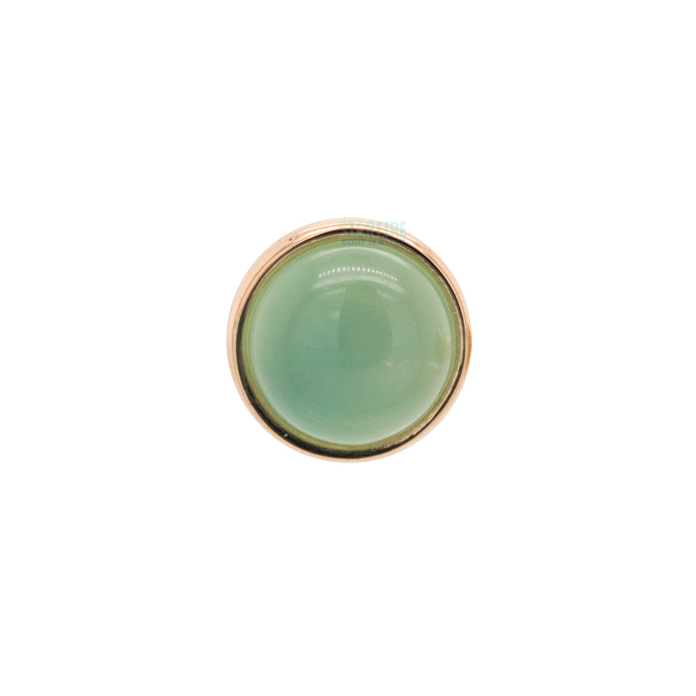 Chrysoprase in Cup Setting Nostril Screw in Gold