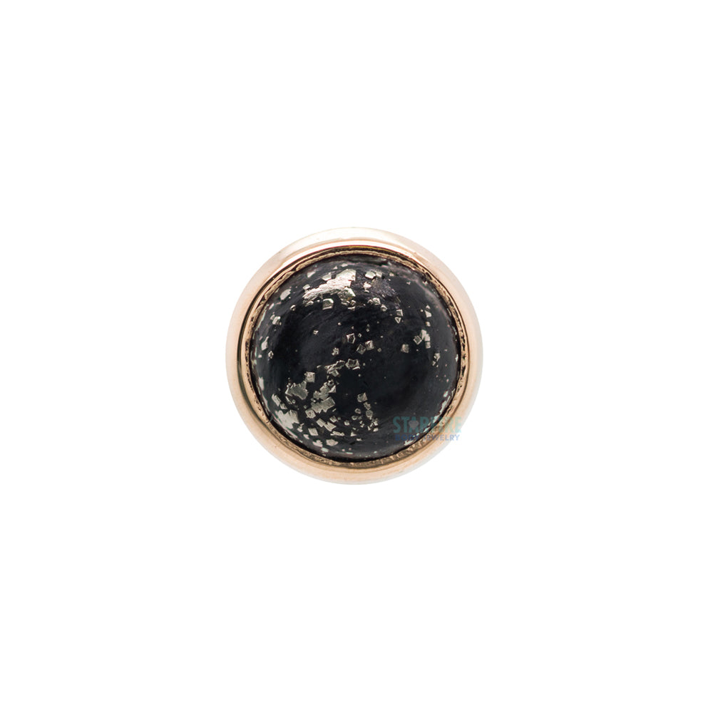 Pyrite in Cup Setting Nostril Screw in Gold