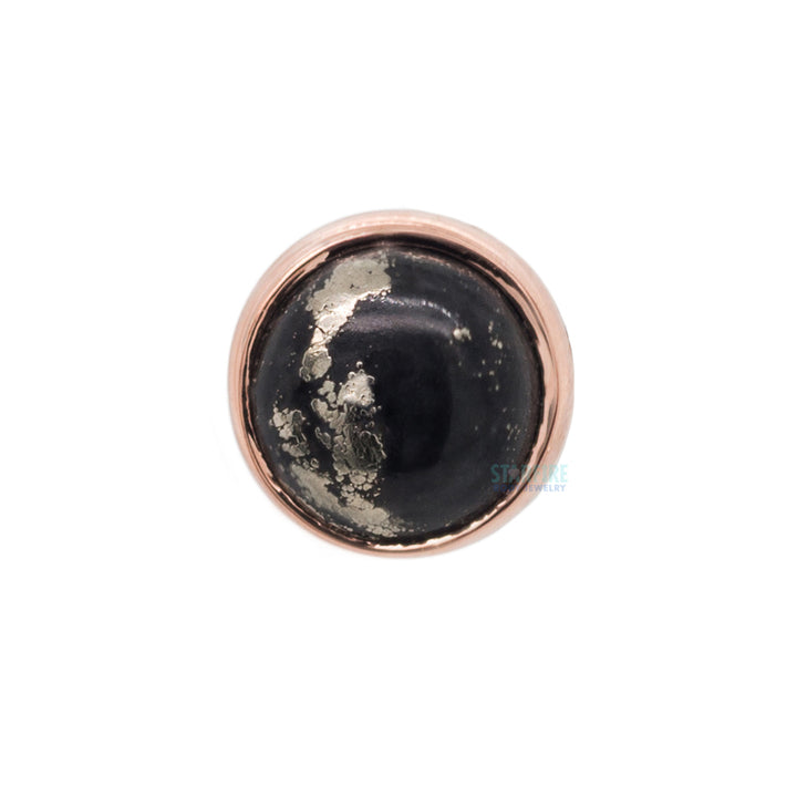 Pyrite in Cup Setting Threaded End in Gold & Platinum