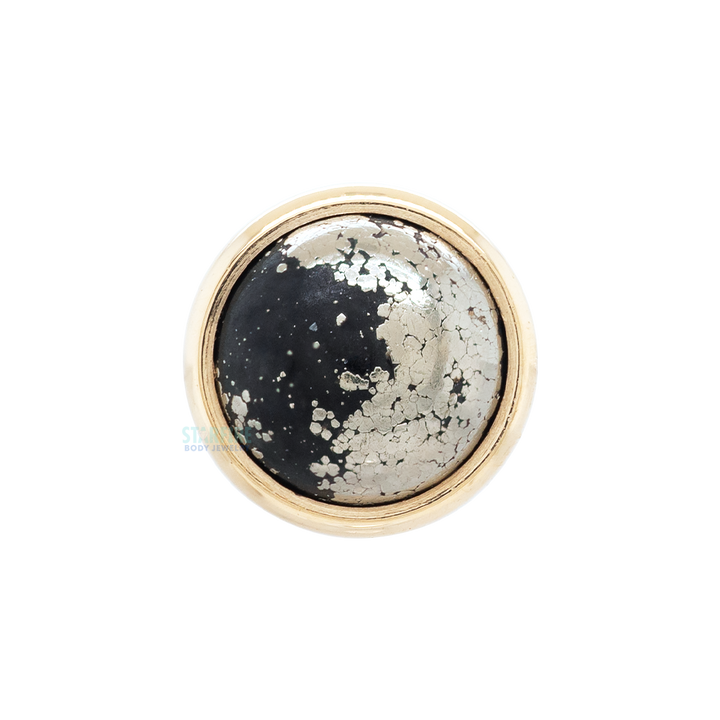 Pyrite in Cup Setting Threaded End in Gold & Platinum