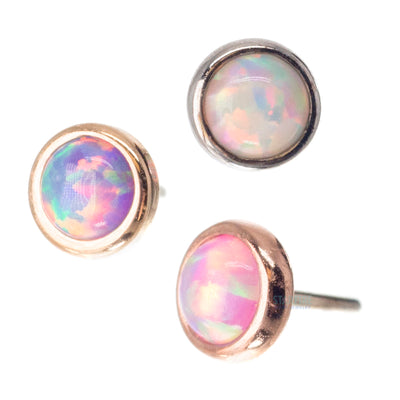 threadless: 3mm Round Opal Pin in Gold Cup