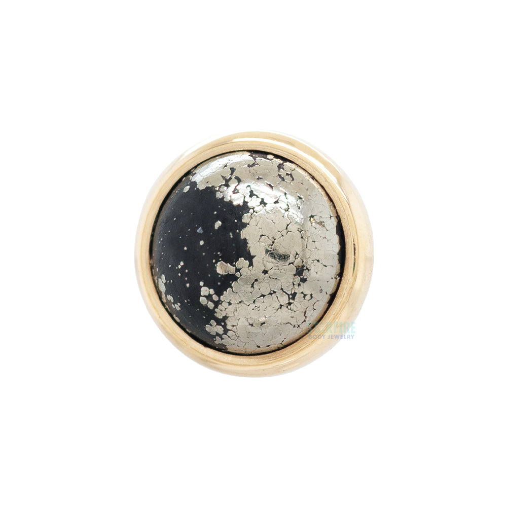 threadless: Pyrite in Cup Setting Pin in Gold