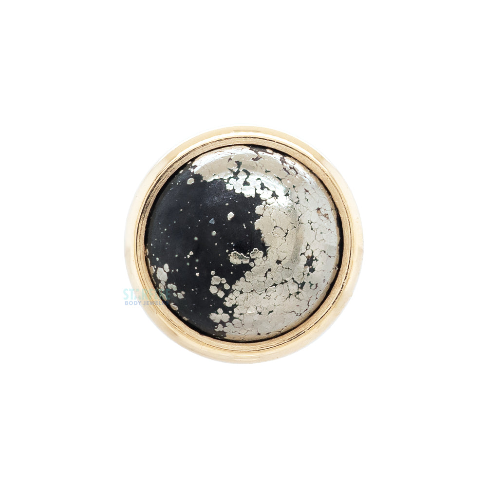 threadless: Pyrite in Cup Setting Pin in Gold & Platinum