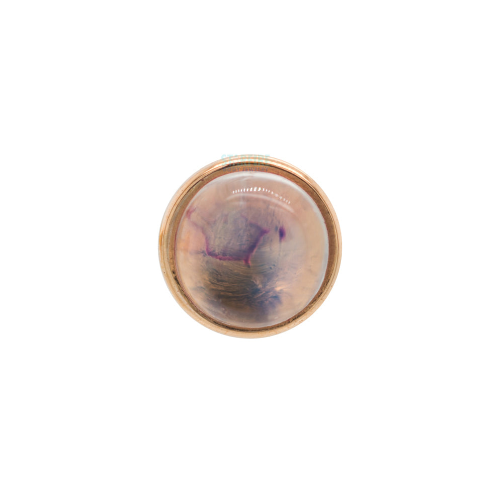 threadless: Rainbow Moonstone in Cup Setting Pin in Gold