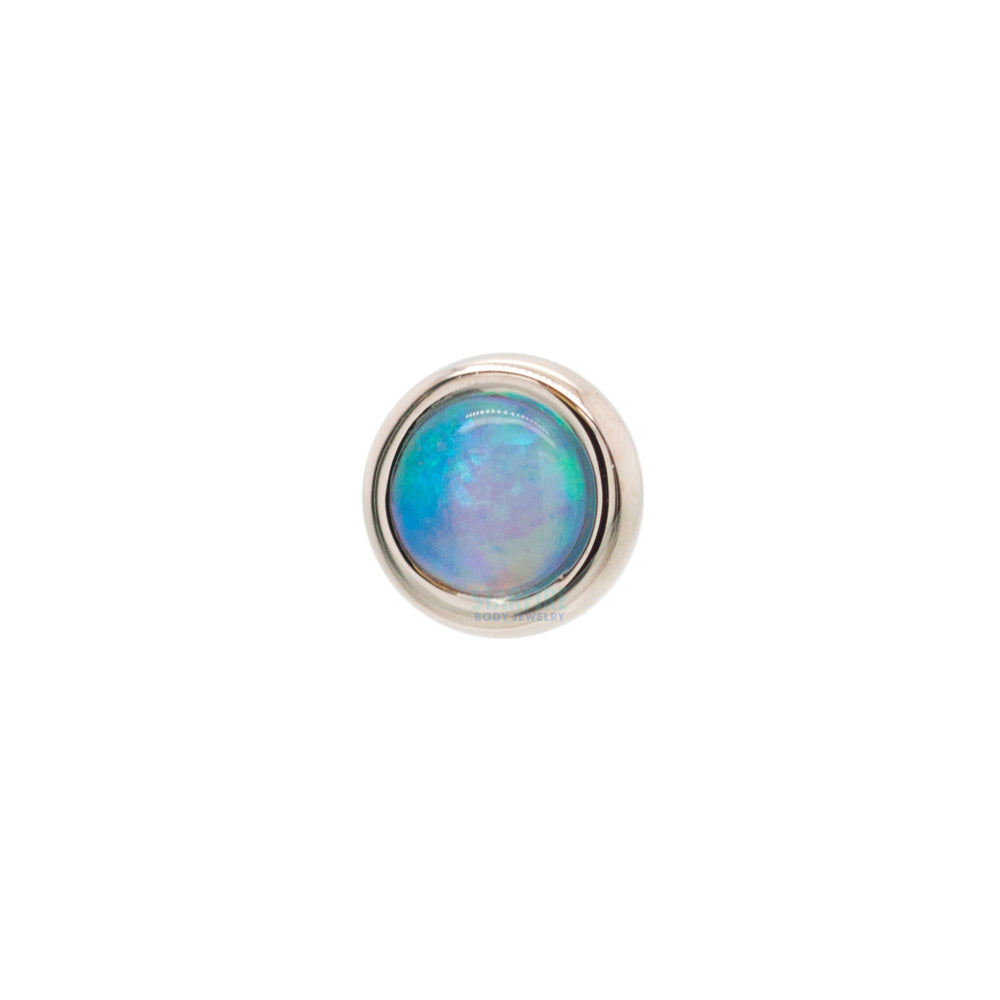 2mm Opal in Cup Setting Threaded End in Gold & Platinum
