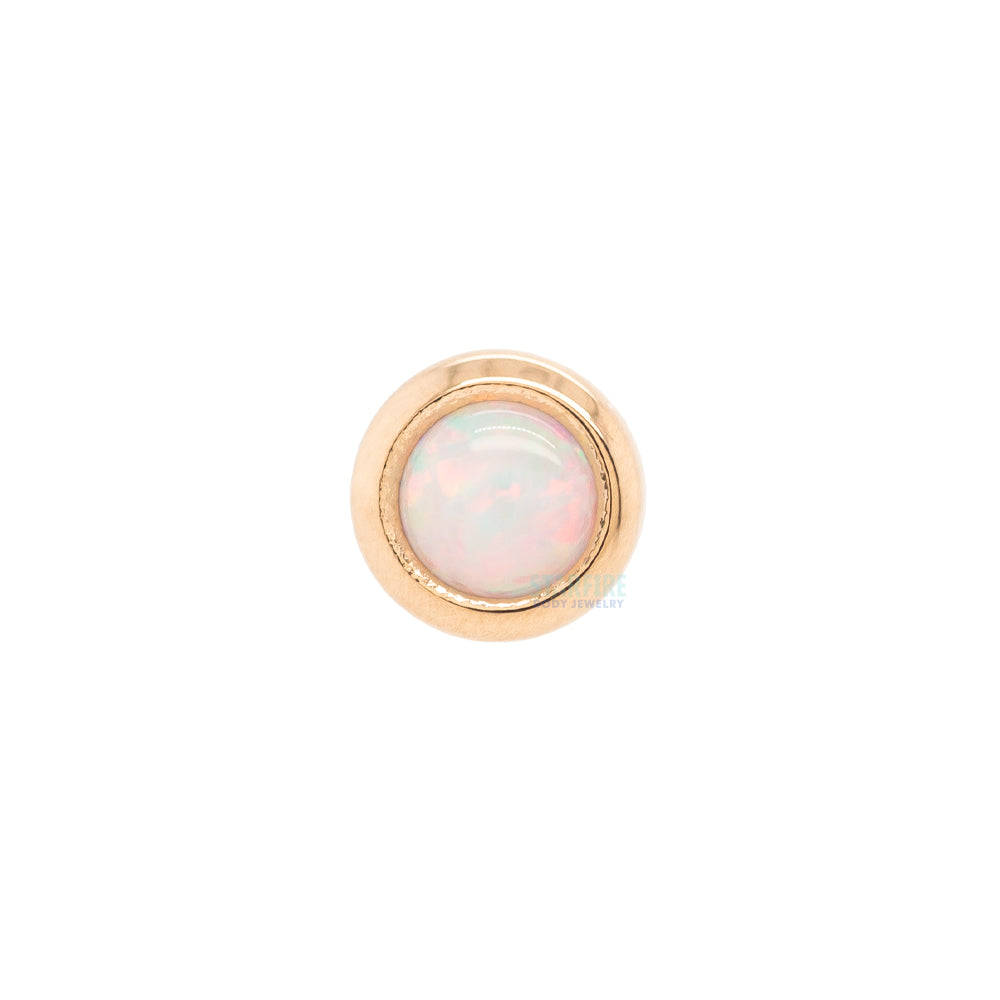 2mm Opal in Cup Setting Threaded End in Gold & Platinum
