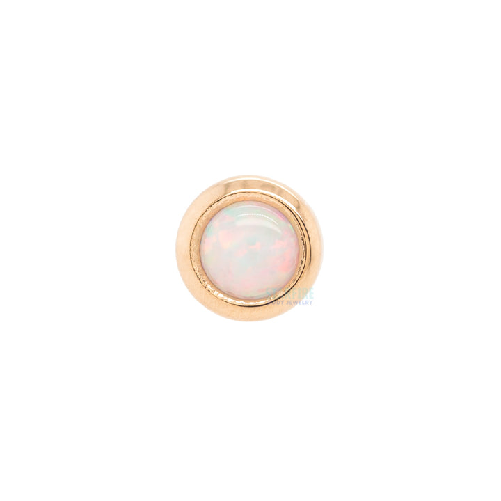 2mm Opal in Cup Setting Threaded End in Gold & Platinum