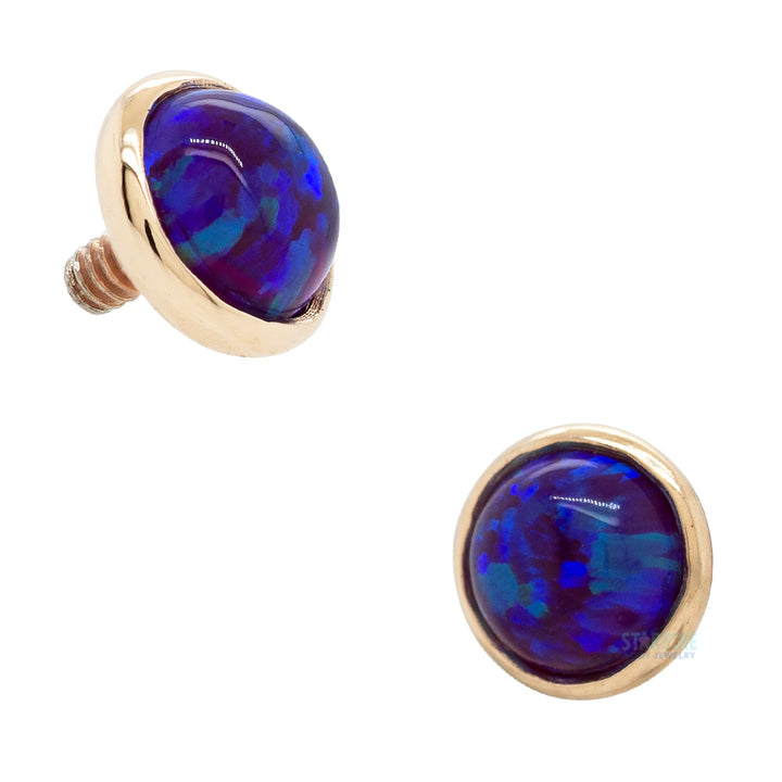 3mm Opal in Cup Setting Threaded End in Gold & Platinum