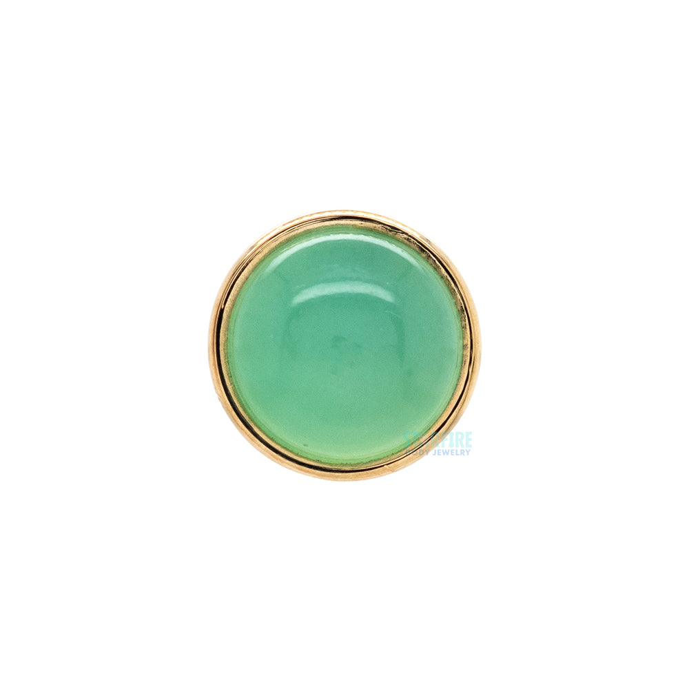 Chrysoprase in Cup Setting Threaded End in Gold