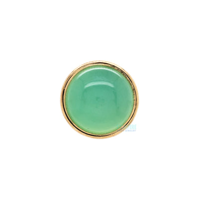 Chrysoprase in Cup Setting Threaded End in Gold