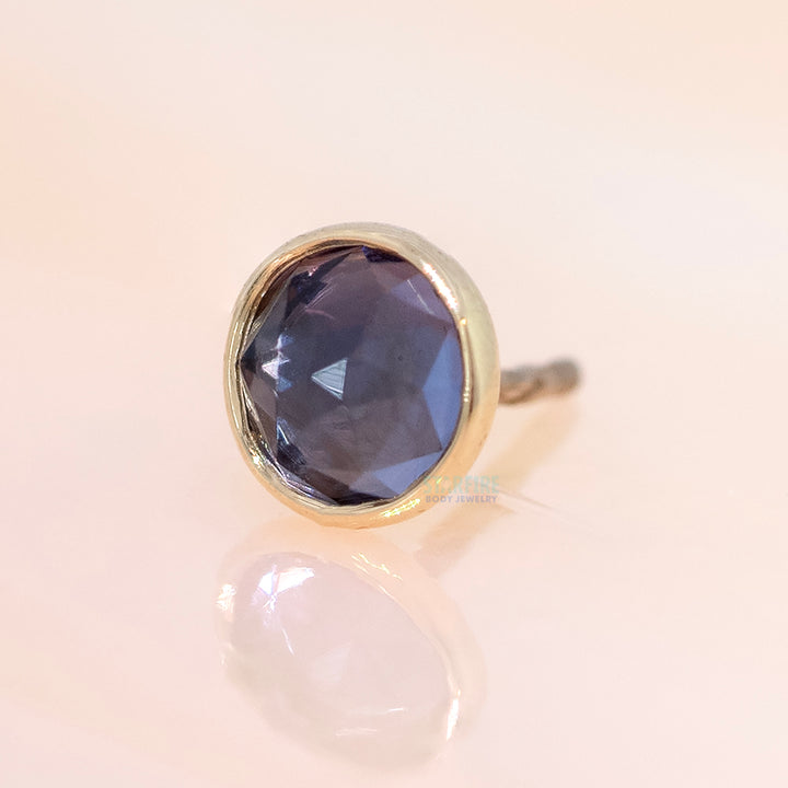 threadless: Rose Cut Iolite in Cup Setting Pin in Gold & Platinum
