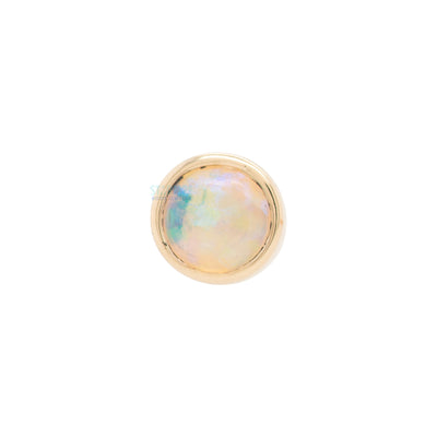 threadless: Genuine White Opal in Cup Setting Pin in Gold