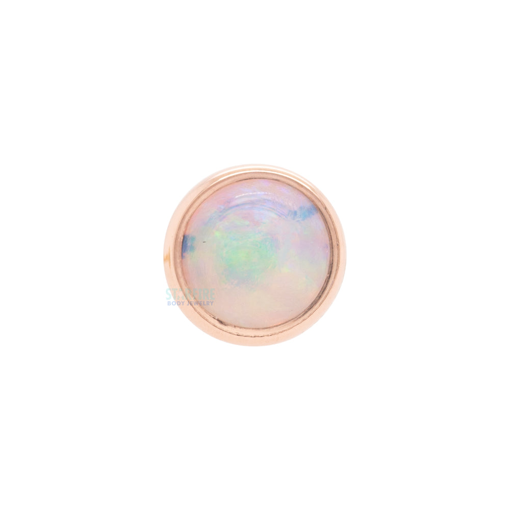 threadless: Genuine White Opal in Cup Setting Pin in Gold