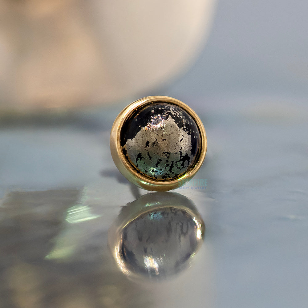 threadless: Pyrite in Cup Setting Pin in Gold & Platinum