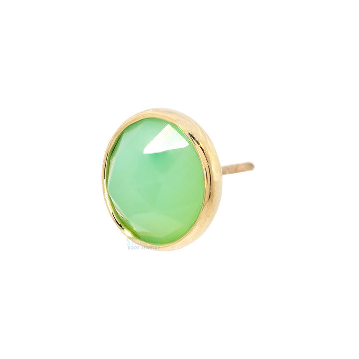 threadless: Rose Cut Chrysoprase in Cup Setting Pin in Gold & Platinum