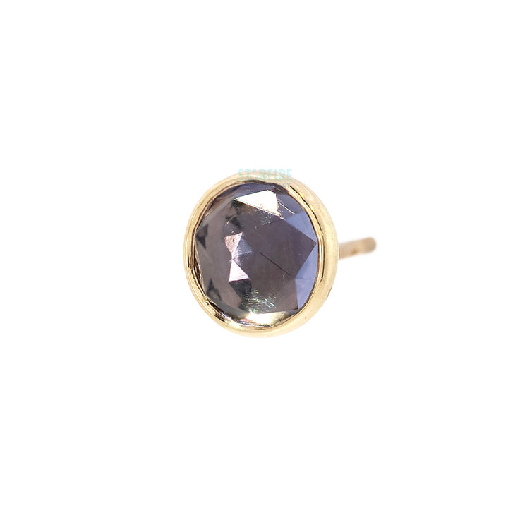 threadless: Rose Cut Iolite in Cup Setting Pin in Gold & Platinum