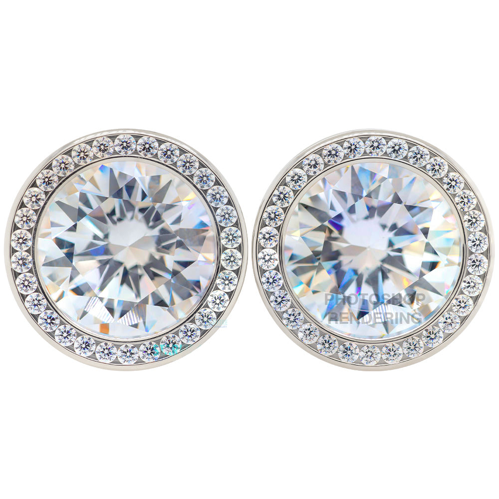 Super Gemmed BIG BLING Plugs ( Eyelets ) with Brilliant-Cut Gems - Aurora