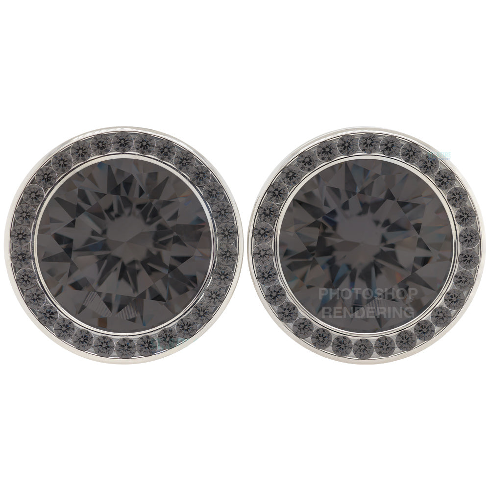 Super Gemmed BIG BLING Plugs ( Eyelets ) with Brilliant-Cut Gems - Brown