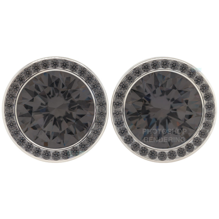 Super Gemmed BIG BLING Plugs ( Eyelets ) with Brilliant-Cut Gems - Brown