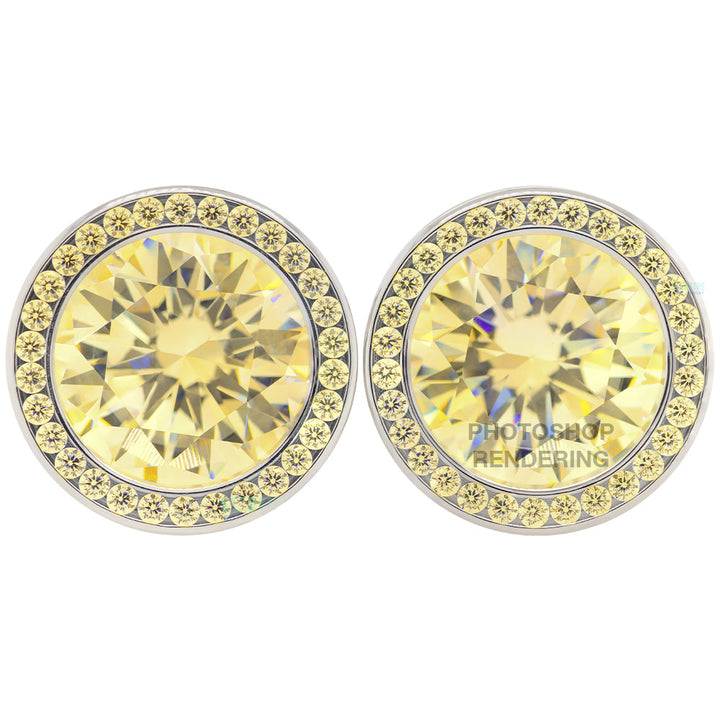 Super Gemmed BIG BLING Plugs ( Eyelets ) with Brilliant-Cut Gems - Citrine