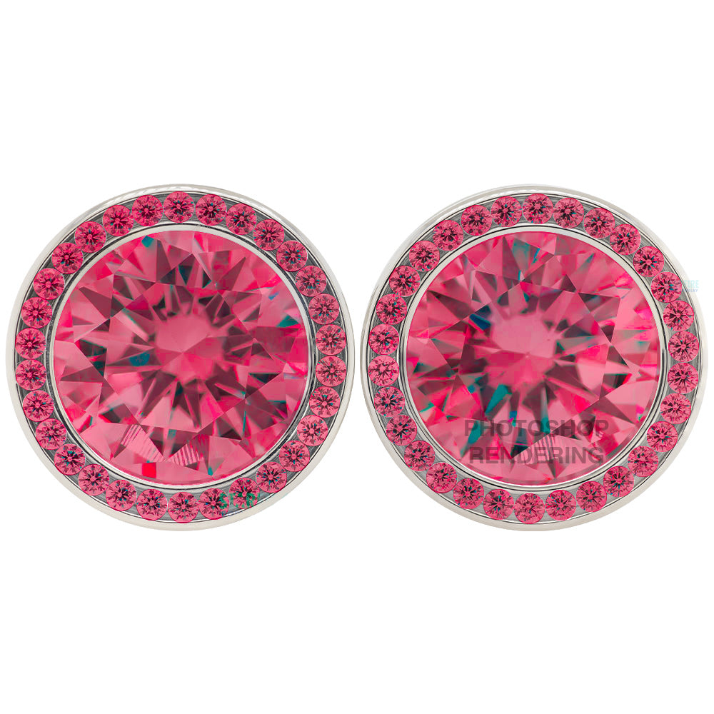 Super Gemmed BIG BLING Plugs ( Eyelets ) with Brilliant-Cut Gems - Garnet
