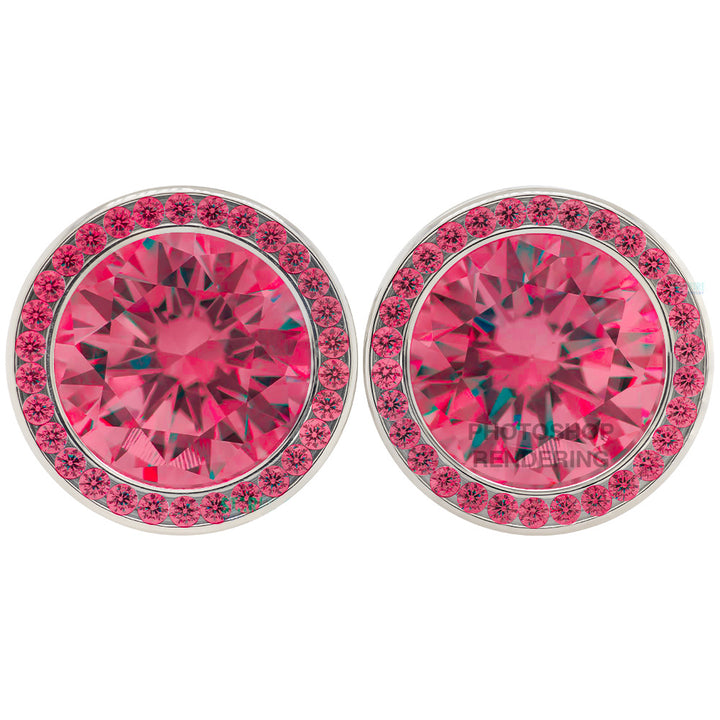 Super Gemmed BIG BLING Plugs ( Eyelets ) with Brilliant-Cut Gems - Garnet