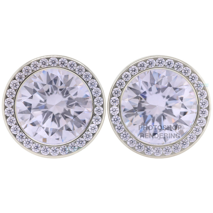 Super Gemmed BIG BLING Plugs ( Eyelets ) with Brilliant-Cut Gems - Lavender