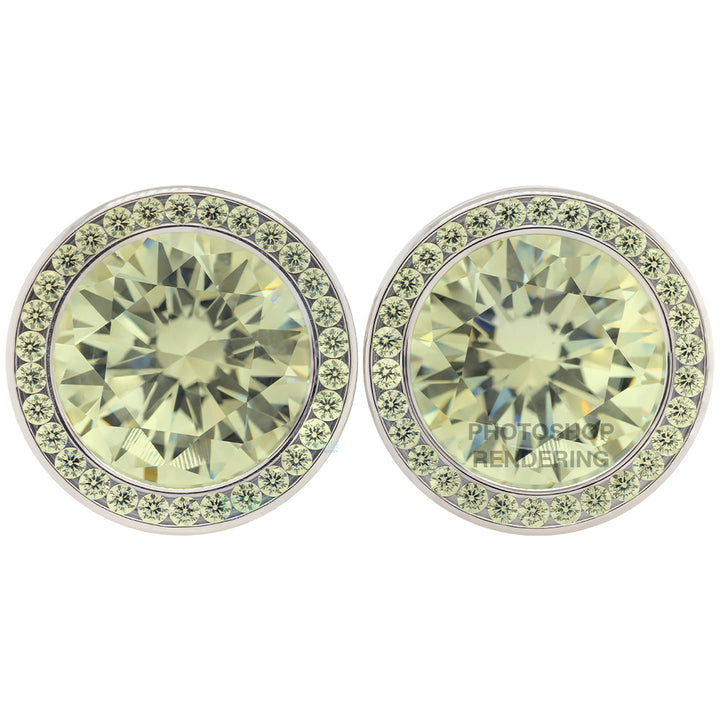 Super Gemmed BIG BLING Plugs ( Eyelets ) with Brilliant-Cut Gems - Peridot