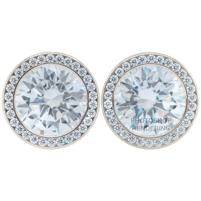 Super Gemmed BIG BLING Plugs ( Eyelets ) with Brilliant-Cut Gems - Periwinkle