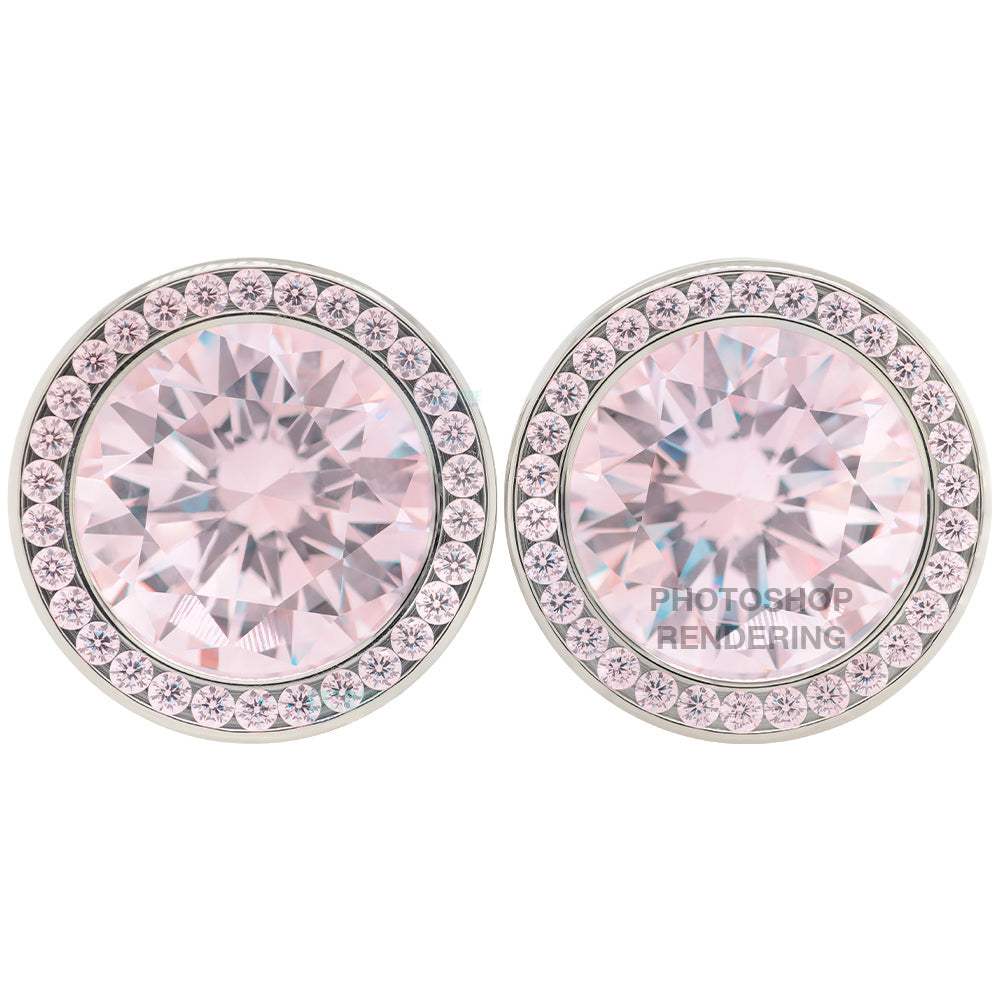 Super Gemmed BIG BLING Plugs ( Eyelets ) with Brilliant-Cut Gems - Primrose