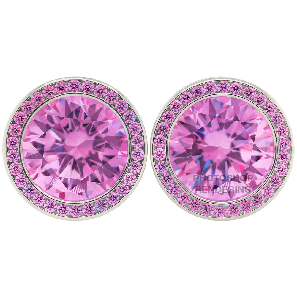 Super Gemmed BIG BLING Plugs ( Eyelets ) with Brilliant-Cut Gems - Ruby