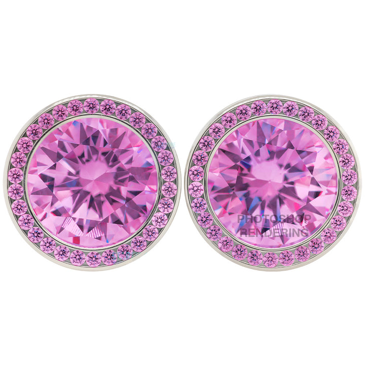 Super Gemmed BIG BLING Plugs ( Eyelets ) with Brilliant-Cut Gems - Ruby