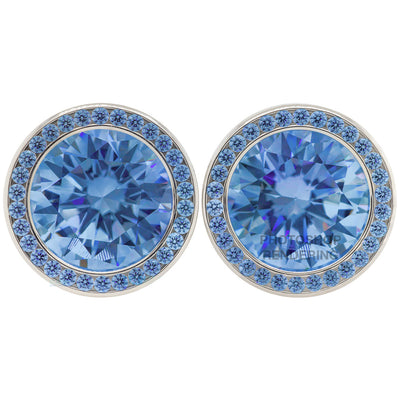 Super Gemmed BIG BLING Plugs ( Eyelets ) with Brilliant-Cut Gems - Sapphire