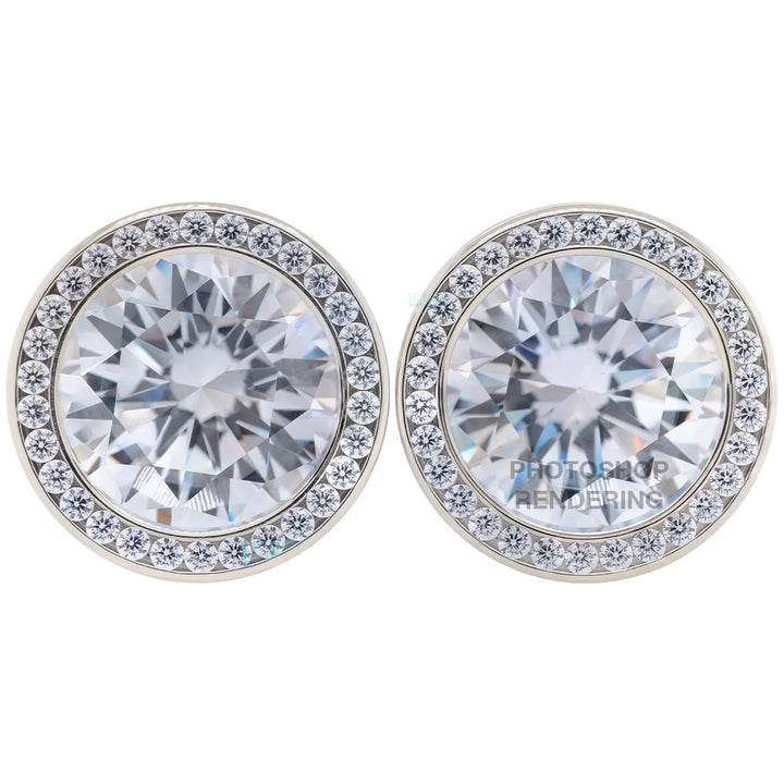 Super Gemmed BIG BLING Plugs ( Eyelets ) with Brilliant-Cut Gems - Tanzanite