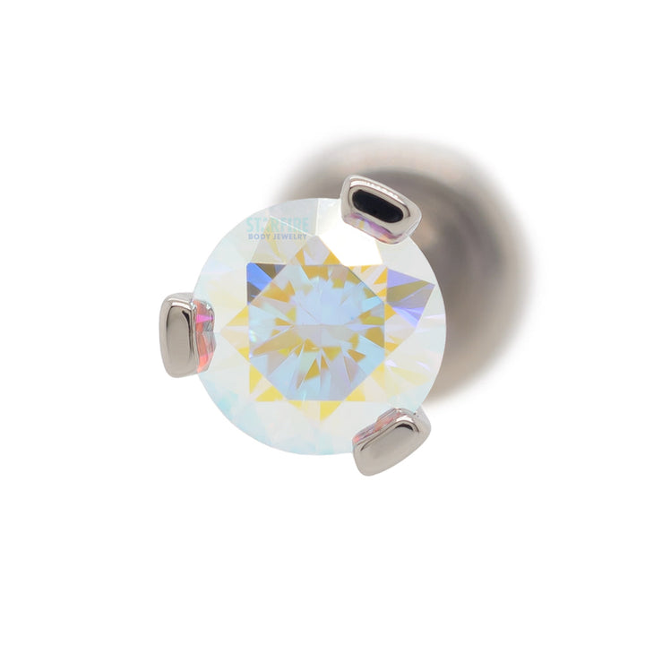 3 Prong-Set Faceted Gem on Flatback