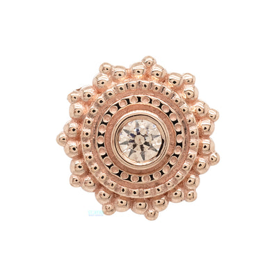 Round Afghan Threaded End in Gold with Champagne CZ