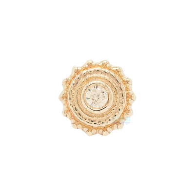 threadless: Round Afghan Pin in Gold with Champagne CZ